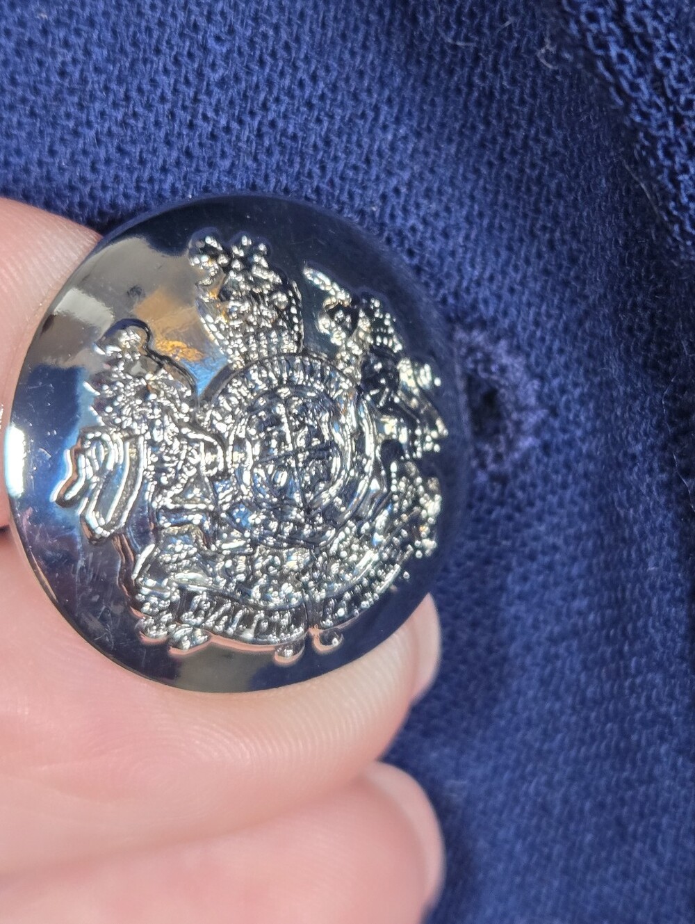 NEW Lauren Ralph Lauren Navy Blue Wool Blazer Jacket 12 Silver Buttons Crest - Picture 6 of 16